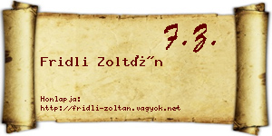 Fridli Zoltán névjegykártya